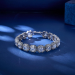 17 cm valge tsirkoonist tennisek&auml;ev&otilde;ru Emerald Cubic Zirconia Naiste k&auml;ev&otilde;rud valge