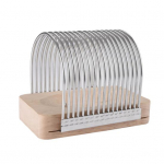 Reguleeritava laiuse roostevabast terasest puidust kokkupandav p&auml;ts koogi l&otilde;ikamisjuhend omatehtud bagelid juust kartulid k&ouml;&ouml;k leival&otilde;ikur koos purualusega 1pc must