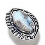 Natural Caribbean Larimar Gemstone 925 Sterling Silver Gift Ring Size 8 j1c41