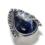 Natural Sodalite Gemstone Handmade 925 Sterling Silver Gift Ring Size 8 k4c52