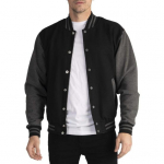 Meeste pesapallijope p&uuml;stine krae pikkade varrukatega n&ouml;&ouml;bid, v&auml;rviline v&auml;rviline taskutega mantel S&uuml;gis-talv M must