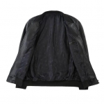 Meeste kunstnahast jakk Slim Fit t&otilde;mblukuga suletav jope pesapallivormi kraega S&uuml;gistalvine soe jakk spordikontori peoks M must