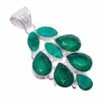 Sambian Mines Emerald Gemstone 925 Sterling H&otilde;bedast ehteripats 2,3 AH-3402 2.17