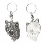 Chinese Crested Dog, Puff - Silver-plated dog pendant, handbag decoration, backpack pendant by Art-Dog brand