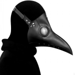 Halloweeni Steampunki Mask PU Nahast Katkutohtor Fantaasiakost&uuml;&uuml;mi jaoks Meestele Naistele must
