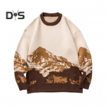 S&uuml;gis Talv Meeste Kampsun Tie-dye Lumem&auml;e Mustriga V&auml;rvide Sobitamine &Uuml;mara Kaelusega Kudum Paks Pikkade Varrukatega Soe Vabaaja Meeste Kudumid M kohv