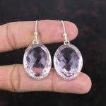 Lihvitud roosa Kunzite k&otilde;rvar&otilde;ngas Peen v&auml;&auml;riskivist ehted unikaalne k&otilde;rvar&otilde;ngas 925 sterling h&otilde;bek&otilde;rvar&otilde;ngas k&auml;sitsi valmistatud uusima disainiga ehted kingitused talle