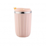 500 ml roostevabast terasest kruus suletud kaanega, suure mahutavusega lekkekindel kaasaskantav isoleeritud piima tee kohvikumm, reisitass kingitus Light Yellow