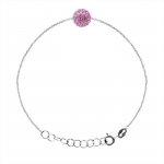 LOVA LOLA VAN DER KEEN - Bracelet Boule de Cristal - Argent Massif 925 Milli&egrave;mes - Taille Ajustable - Bijou Femme