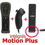 Manette Motion Plus Wii + Nunshuck + Housse Noir