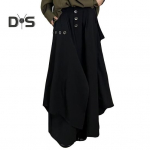 Meeste P&uuml;ksid Ebakorrap&auml;rane Jaapani Stiil Lahtised Culottes Lukuga N&ouml;&ouml;pkinnis Modell Catwalk Show Kost&uuml;&uuml;m Puhkus T&ouml;&ouml; Igap&auml;evane Kantav P&uuml;ksid M must