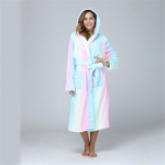 S&uuml;gistalvise flanellist paksendatud termomantel, pikk paeltega &uuml;hev&auml;rviline kapuutsiga &ouml;&ouml;mantel hommikumantel naiste kingitus L