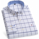 Puuvillane Oxfordi s&auml;rk, suur suurus S~7XL, vabaaja &auml;rimeeste ruudulised s&auml;rgid, ruudulise disainiga, tavaliistuvad pikkade varrukatega meeste pluusid. XXL