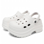 moodsad suvised platvormiga klotsid sandaalid naistele 2024 uued kinnise ninaga robustsed sussid naine ranna vabaaja paksu p&otilde;hjaga sandaalid 36-37 valge