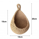 Kodu K&ouml;&ouml;k Kootud Korv Rippuvad Hoiukorvid Puuvillane N&ouml;&ouml;r A（W14X H15 X20cm）