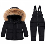 Poiss Beebi Kombinesoonid Talvine Sulejope Jumpsuit Laste Parka Kapuutsiga mantel Lumi V&auml;ikelapse T&uuml;drukute Riiete Komplekt Imiku mantel 110cm sinine