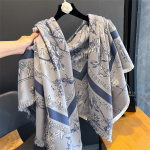 Luksuslik kaubam&auml;rk Cashmere Naiste lilleline sall Talvine soe sall ja m&auml;his Bandana Pashmina Naine Foulard Square Paks tekk Pont&scaron;o