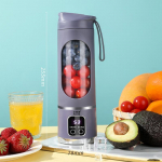 Kaasaskantav USB-laetav blender ja mahlapress - lihtne puhastada, ideaalne puu- ja k&ouml;&ouml;giviljajookide ning piimakokteilide jaoks tumelilla v&auml;rv