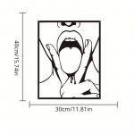 T&uuml;druku siluetiga metallist seinakunst - moodne elutoa sisustus. Naiselik stiil. Elegantne metallist kunstiteos. Elegantne dekoor. must