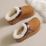 Karvased Suede Kingad Mules Platvormiga Naiste Sussid Mugavad Talvised Pl&uuml;&uuml;sist Soojad Puuvillased Kingad Trendikas Pl&auml;tud 2025 Trend Vabaaja Zapatos Mujer 35