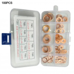 100 tk vaskseibi tihendi mutrite ja poltide komplekt, tihend, tihendi seib, lame r&otilde;ngastihendi sortimenti karteri pistikute jaoks