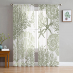 Salveirohelised marmorist l&auml;bipaistvad kardinad magamistoa elutoa kaunistamiseks k&ouml;&ouml;gi aknakardinad t&uuml;ll Voile organza kardinad W135 x H115cm x1&Grommet Top