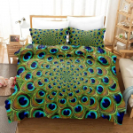 Loom Paabulind 3D Voodipesu Komplekt Maastik Tekikoti Komplektid Tekk Voodipesu Kingitus &Uuml;heinimese Kahekohaline Kuningas &Uuml;hekohaline Suurus Luksuslik Mood Roheline US Full 200x230cm