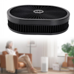 Oval Air Cleaner Easy to Clean Car Accessories for Improve Accelerating Ability Black