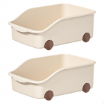 2x Kitchen Cabinet Organizer Storage Container Desktop on Wheels Bin for Bathroom