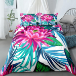 Troopilised Hiiglaslikud Lehed Skandinaavia Tekikott Komplekt King Queen Double Full Twin &Uuml;hekohaline Suurus Voodipesukomplekt EU single(135x200cm)