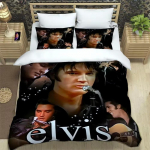E-Elvis Presley Retro tr&uuml;kiga Voodipesukomplektid peen tarvikute komplekt tekikott voodikate komplekt voodipesukomplekt luksuslik s&uuml;nnip&auml;evakingitus EU Single 135x200cm