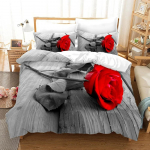 Roosa Roosi Voodipesukomplekt Moodne Romantiline Kodutekstiil &Uuml;heinimese Kaheinimese Suurus Paari Naine T&uuml;drukute Magamistoa Sisekujundus Lilled Tekikott AU Double 180x210cm