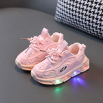 Zapatillas LED laste tossud s&uuml;gisesed hingavad t&uuml;drukute vabaajajalatsid Pehme tallaga poiste tennisejalatsid luminestsentskingad Lastejalatsid Zapatos Ni&ntilde;a 21-insole13.3cm roosa
