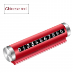 Metallist auto ajutine parkimiskaart P&ouml;&ouml;ratav telefoninumbriplaat Alumiiniumkleebised Parkimispeatus auto stiilis autotarvikud punane