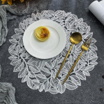 15-tolliste 6-tolliste &uuml;mmarguste kuldsete lehtedega lauamattide komplekt, libisemiskindlad p&uuml;hitavad lauamatid &otilde;htus&ouml;&ouml;giks, peoks, pulmade aktsendi keskosa 38cm&Round