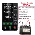 KUAIQU 2025 Uus Akulaadimise Reguleeritav Alalisvoolu Toiteplokk 30V 10A 60V 120V 3A OCP, P&ouml;&ouml;rdl&uuml;liti, Eelseadistatud Vool V&Auml;LJUND USB-C /A 30V-5A