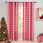 2 tk klassikalist ruudulist silmuskinnitusega poolpimendavat kardinat, sobivad elutubadesse, magamistubadesse, s&ouml;&ouml;gitoa 101x137cm&Grommet Top