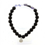 Bracelet - ABIJOUX - Cordierite Iolite et Onyx noir - Longueur 19-20 cm - Fabrication fran&ccedil;aise - Mixte