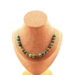 Pierres et Min&eacute;raux. Collier 20 perles Chrysocolle de Namibie qualit&eacute; 7A 8 mm. Chaine en Collier femmes, hommes. Taille personnalis
