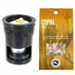 Br&ucirc;le-parfum en pierre noire + r&eacute;sine de Copal &agrave; br&ucirc;ler must