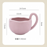 Loomingulise k&auml;epidemega keraamiline kruus Kontor Ilus kohvikruus Piima teetass Hommikus&ouml;&ouml;gitass Piimatopsid Majapidamisveetopsid Paaritass 350ML