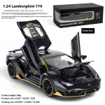 1/24 Lamborghini LP770-4 &uuml;lilihaste sportautode sulamist metallist survevalatud automudelite kollektsioon hobidekoratiivsete kaunistustega kingitus must