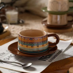 Kerge Luksus Retro Keraamilised Kohvitassid Prantsuse Stiilis Restorani P&auml;rastl&otilde;unane Tee Komplekt Kodu Hommikus&ouml;&ouml;gi Piimakruus Peen Kohvitass 250ml