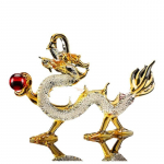 Zhaocai kristallist sodiaagim&auml;rk Draakon maskott Kodu dekoratsioonitarvikud Kontori feng shui kaunistused 7x11cm