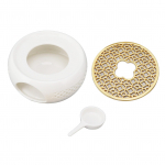 Portselanist teekannu soojendaja &otilde;&otilde;nesraamiga &uuml;mmargune teekannu soojendaja alus sulamist padja ja k&uuml;&uuml;nlahoidjaga