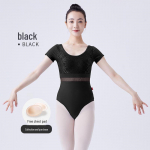 Naiste l&uuml;hikeste varrukatega balletitreeningu kombinesoon &ndash; suvine tantsukost&uuml;&uuml;m hiina tantsu ja kunsti eksamiks M must