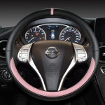 for Nissan March Micra K10 K11 K12 K13 K14 PU Leather Car Steering Wheel Cover Fast Shipping Auto Accessories O Shape Pink