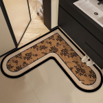 Vanaaegne L-kujuline s&uuml;damega nurgavannimatt: Vett absorbeeriv, libisemiskindel, esmaklassilised materjalid 100x100cm [Water-Absorbent Leather]