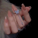 Tassel Butterfly ketis&otilde;rmused naistele, t&uuml;drukud, l&auml;ikiv tsirkoonist mitmekihilised lahtised s&otilde;rmused, komplekt punk ehted 1pcs