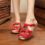 Suvises Tai etnilises stiilis kiilu sandaalid sussid kalasuu džuudist &otilde;lg naiste sussid EU39/CN40 punane